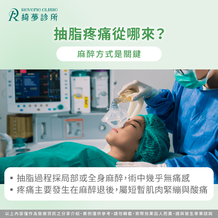 了解不同麻醉方式如何減輕術中不適 抽脂疼痛來源-抽脂會痛嗎