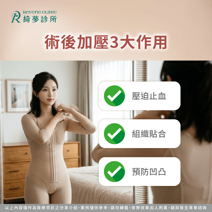 解析急性消腫期組織穩定期與線條鞏固期能幫助順利渡過術後恢復期 3個抽脂術後加壓修復階段解析-抽脂塑身衣穿多久
